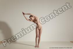 Nude Gymnastic poses Woman White Moving poses Athletic long brown Dynamic poses Pinup